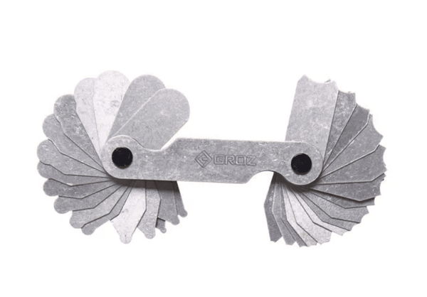 RDG/17/1-7 GROZ RADIUS GAUGES, 1 - 7MM, 17 PAIRS LEAVES, 180° ARC.