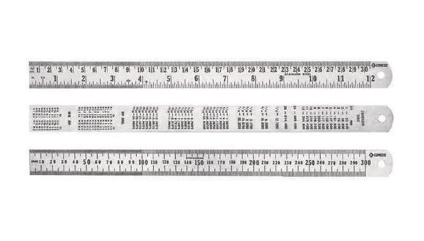 SR/18 GROZ STEEL RULE, IMPERIAL & METRIC, 450MM / 18"
