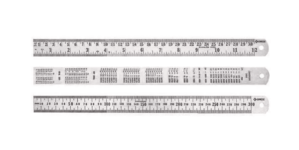 SR/40 GROZ STEEL RULE, IMPERIAL & METRIC, 1000MM / 40"