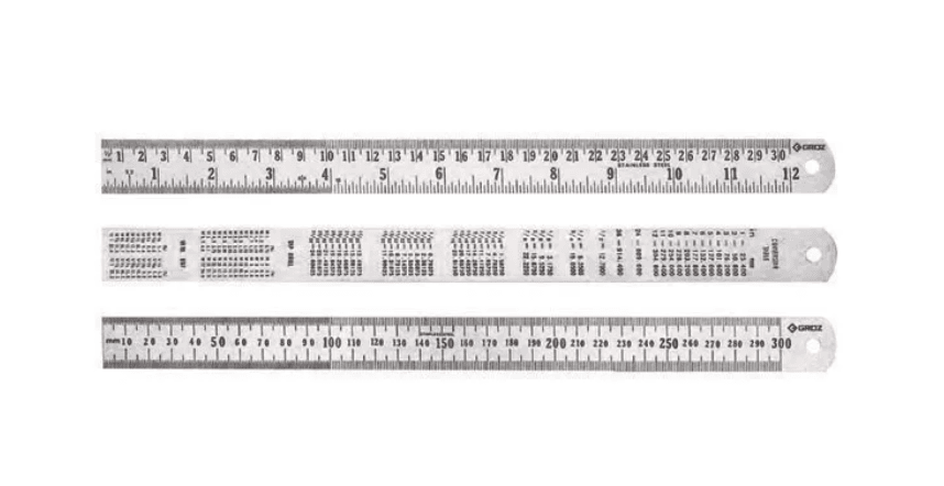 SR/300 GROZ STEEL RULE, METRIC, 300MM