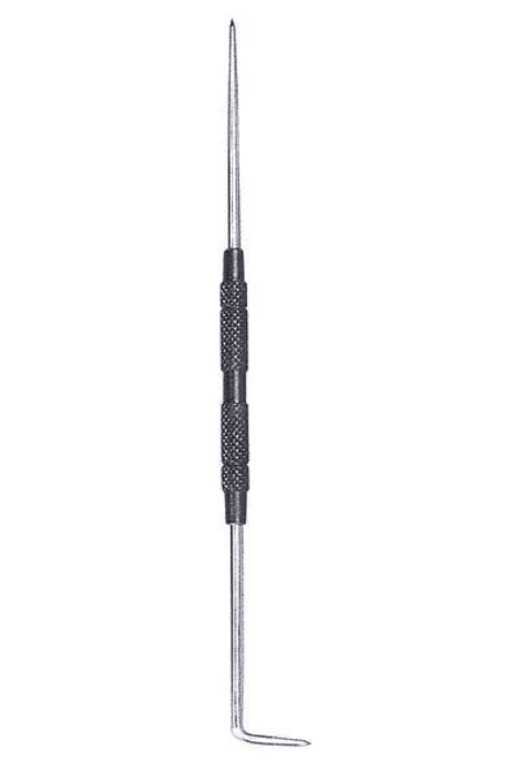 MS/7 GROZ DOUBLE END SCRIBER, STEEL BODY, STRAIGHT & 90 DEG POINT, 190MM OAL