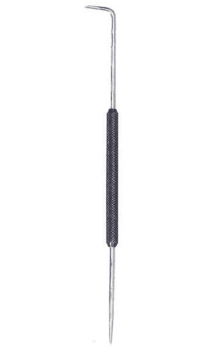 MS/H/8 GROZ DOUBLE END SCRIBER, STEEL BODY, STRAIGHT & 90 DEG POINT, 230MM OAL