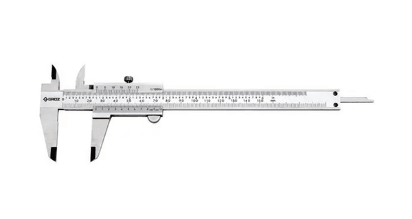 VNC/8 GROZ VERNIER CALIPER, 0-200MM/0-8, LOWER RESOLUTION: 0.02MM, UPPER RESOLUTION: .001, STAINLESS STEEL, UPPER LOCK, JAW LENGTH: 50MM