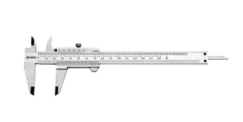 VNC/12 GROZ VERNIER CALIPER, 0-300MM/0-12, LOWER RESOLUTION: 0.02MM, UPPER RESOLUTION: .001, STAINLESS STEEL, UPPER LOCK, JAW LENGTH: 64MM