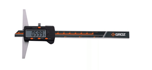 DDG/12 GROZ DIGITAL DEPTH GAUGE, WITHOUT HOOK, 0-12/0-300MM 0.0005/0.01MM, BASE DEPTH 4, FOUR BUTTONS