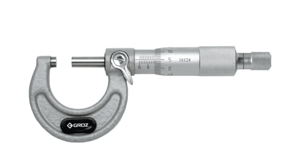 MM/0-25 GROZ OUTSIDE MICROMETER, 0-25MM, 0.01MM, RATCHET STOP, PAINTED FRAME