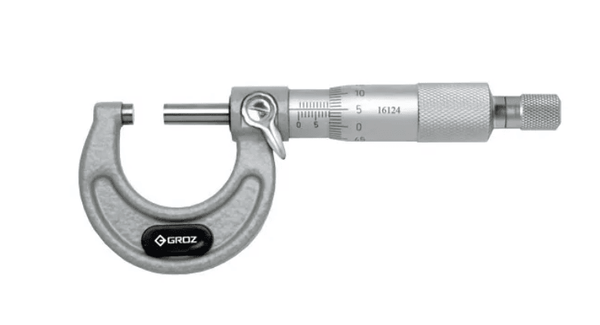 MM/75-100 GROZ OUTSIDE MICROMETER, 75-100MM, 0.01MM, RATCHET STOP, PAINTED FRAME