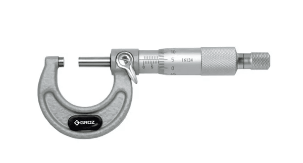 MM/125-150 GROZ OUTSIDE MICROMETER, 125-150MM, 0.01MM, RATCHET STOP, PAINTED FRAME