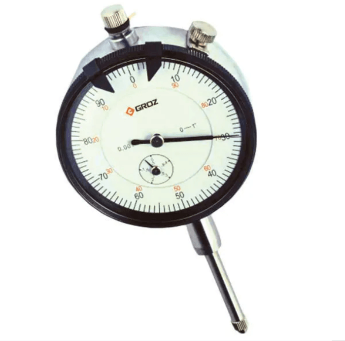 DLG/10 GROZ DIAL INDICATOR, 0-10MM, 0.01MM, 0-100, AGD2, WHITE FACE