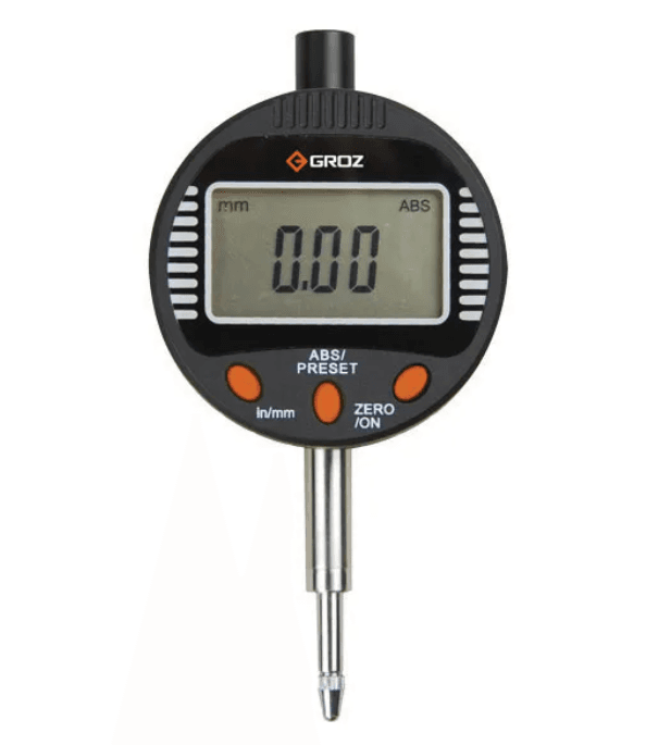 DGI/2 GROZ DIGITAL INDICATOR, 0-12.5MM / 0-0.5, RESOLUTION: 0.001MM/.00005, FIVE BUTTONS, WITH FLAT BACK AND LUG BACK, STEM: 8MM