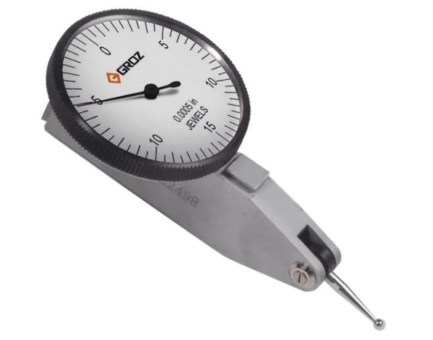 DTI/100M GROZ DIAL TEST INDICATOR, WHITE FACE, 0.2MM, 0.002MM, 0-100-0, HORIZONTAL