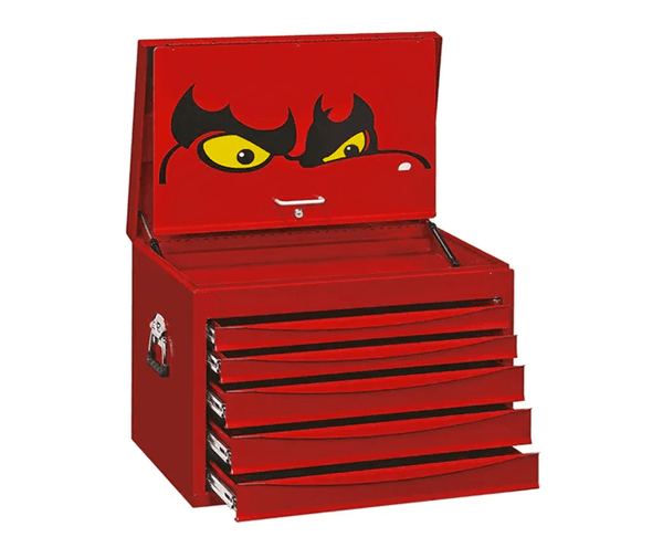 TENG 26" STD FULL DEPTH TOP BOX, 5 DRAWERS, RED