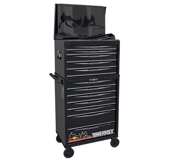 TENG 493PCE 26" 12 DRAWER STACK TOOL KIT, METRIC & IMPERIAL, EVA TRAYS, BLACK