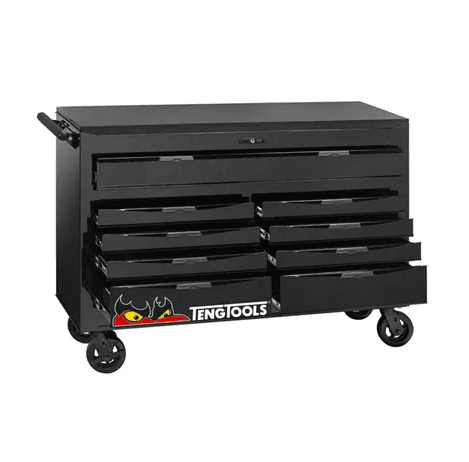 TENG 541PCE 53" 9 DRAWER ROLL CABINET TOOL KIT, METRIC & IMPERIAL, PS TRAYS, BLACK
