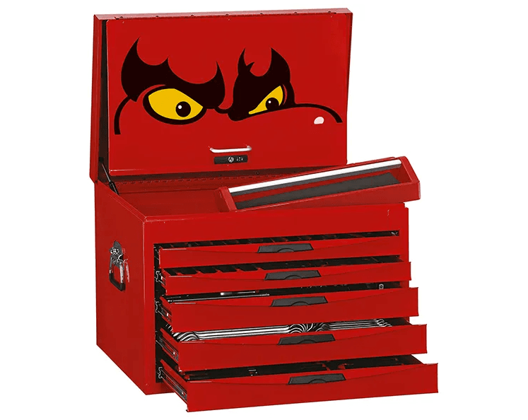 TENG 280PCE 26" 5 DRAWER CHEST TOOL KIT, METRIC, EVA TRAYS, RED