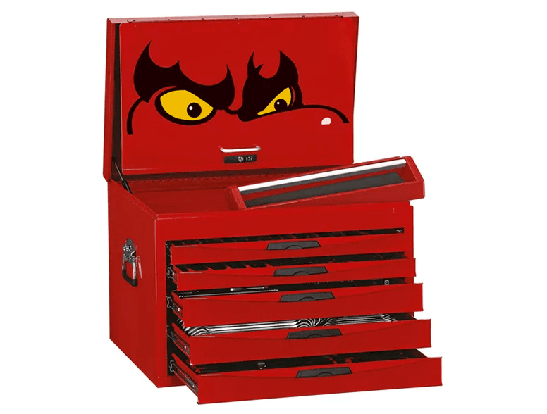 TENG 277PCE 26" 5 DRAWER CHEST TOOL KIT, METRIC, EVA TRAYS, RED