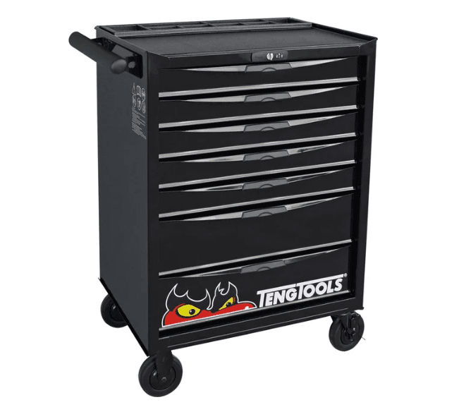 TENG 26" PRO ROLL CABINET, 7 DRAWERS, BLACK