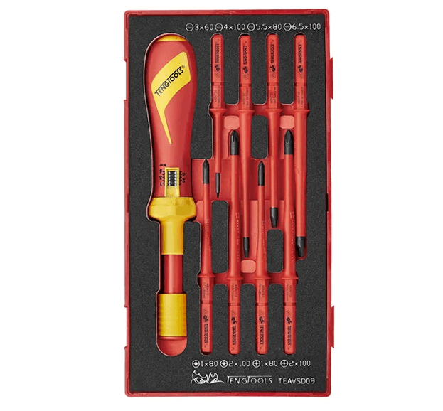 TENG 9PCE 1000V VDE TORQUE SCREWDRIVER SET - TC-TRAY (EVA)
