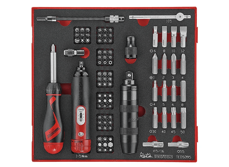 TENG 95PC TORQ S/DRIVER 1-5NM & ACC. SET - TED-TRAY
