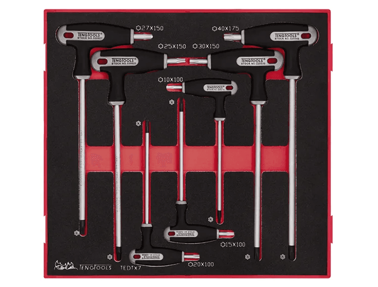 TENG 7PCE TORX TP/TPX T-HANDLE SET 10-40 -TED-TRAY