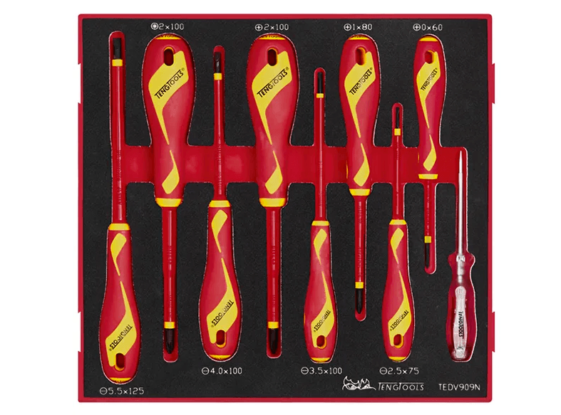 TENG 9PCE MD 1000V VDE SCREWDRIVER SET - TED-TRAY