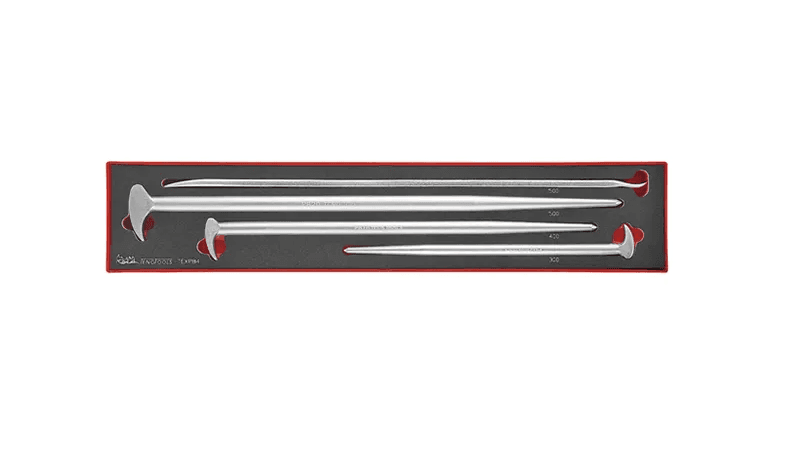 TENG 4PCE ROLL/HEEL BAR SET W/TYRE LEVER - TEX-TRAY
