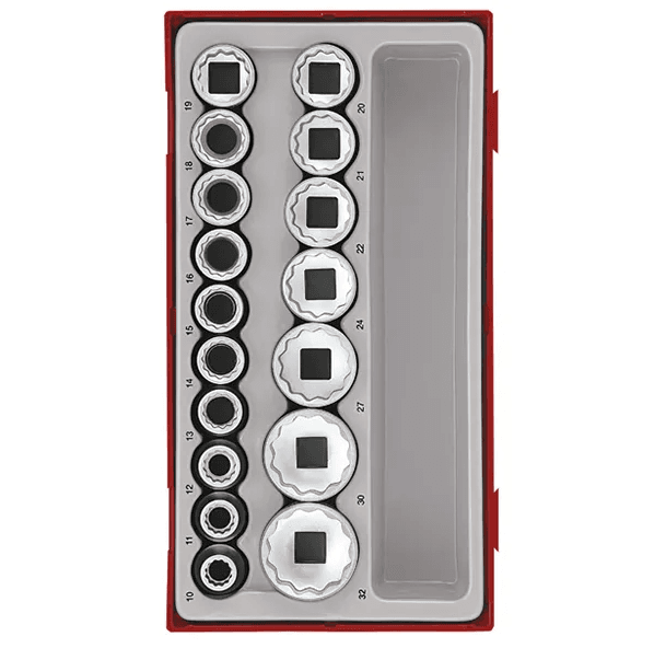 TENG 17PCE 1/2" DR. SOCKET SET 10-32MM - TC-TRAY