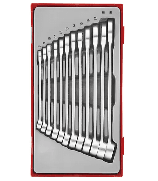 TENG 12PCE ANTI-SLIP COMBINATION SPANNER SET 8-19MM - TC-TRAY