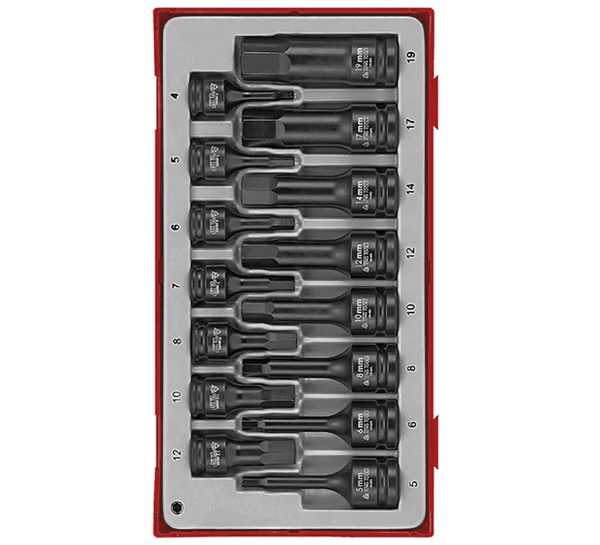 TENG 15PCE 3/8" &1/2" DR. MM HEX SOCKET SET - TC-TRAY