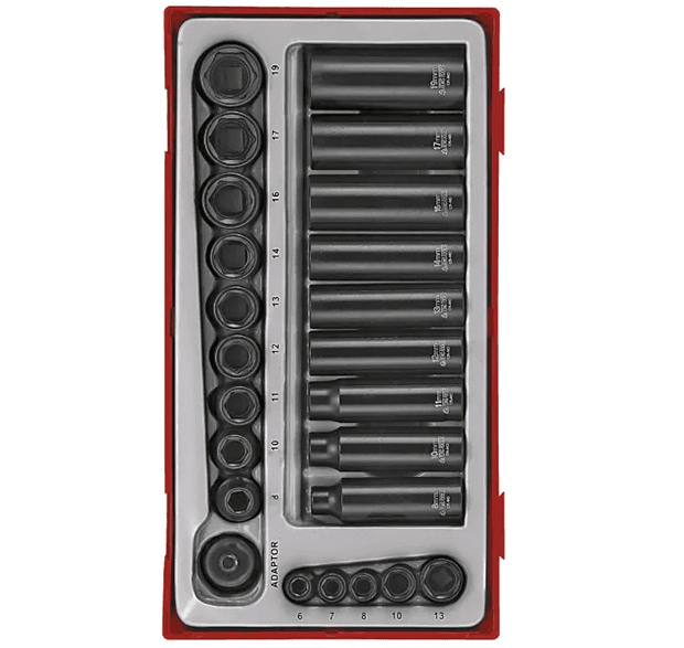 TENG 24PCE 1/4" & 3/8" DR. IMP SOCKET SET - TC-TRAY