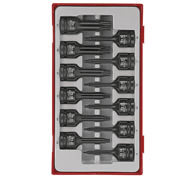 TENG 12PCE 1/2" DR. TX SOCKET SET TX10-70 - TC-TRAY