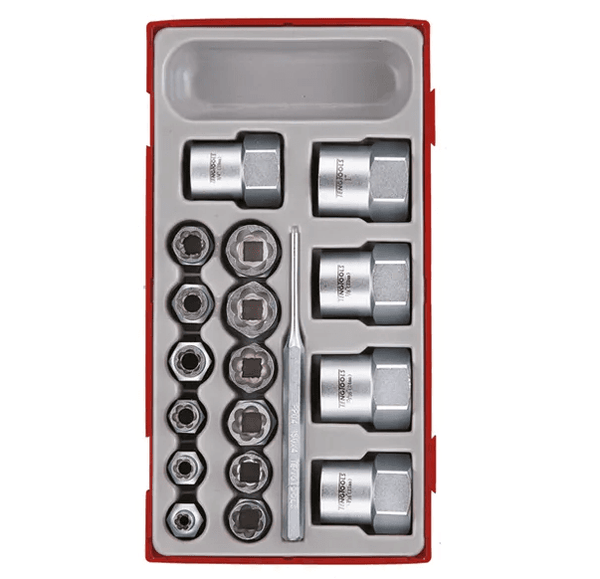 TENG 3/8" & 1/2" DR. STUD EXT SOCKET SET - TC-TRAY