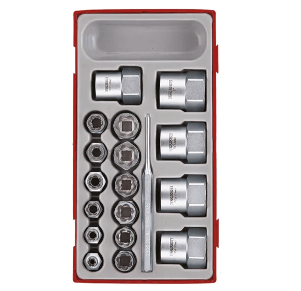 TENG 3/8" & 1/2" DR. STUD EXT SOCKET SET - TC-TRAY