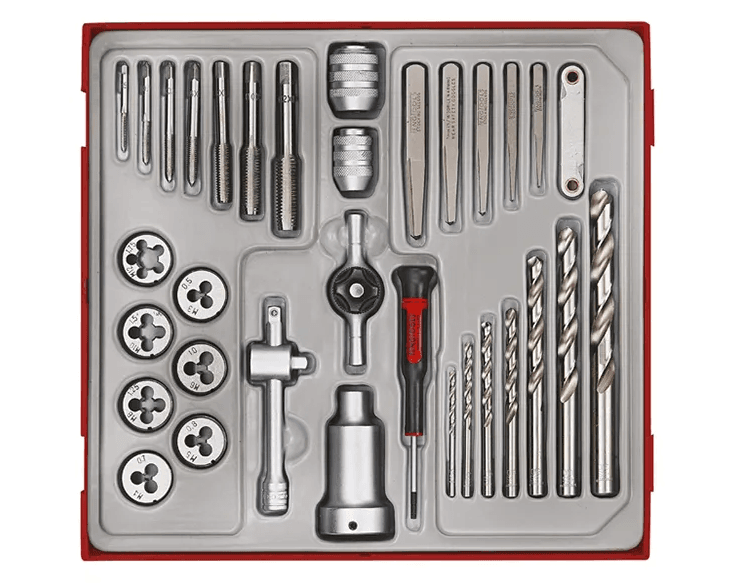 TENG 34PCE TAP & DIE SET W/ACCESSORIES - TTD-TRAY
