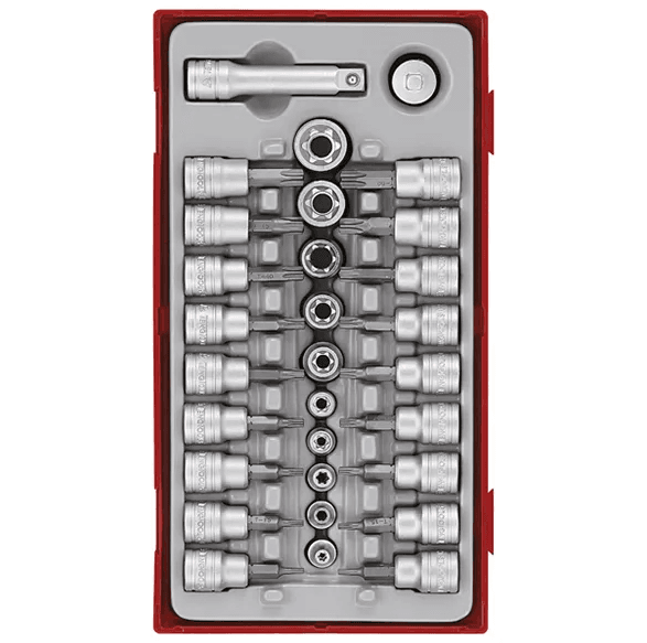 TENG 30PCE 1/4&3/8" DR. TX,TPX & TX-E BIT SOCKET SET - TC-TRAY