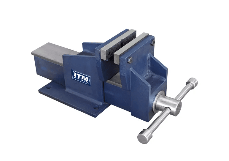 ITM FABRICATED STEEL BENCH VICE, STRAIGHT JAW, 200MM