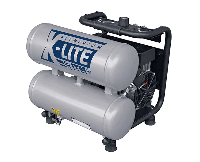 X-LITE AIR COMPRESSOR SILENT 2HP ALUMINIUM TWIN TANK 16L FAD 125L/MIN