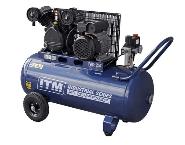ITM AIR COMPRESSOR, BELT DRIVE, 2.5HP 90LTR FAD 257L/MIN