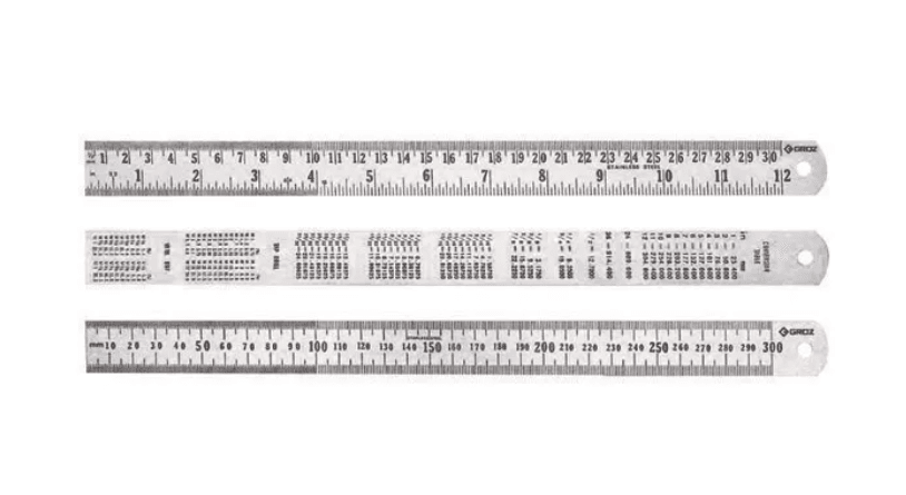 SR/6 GROZ STEEL RULE, IMPERIAL & METRIC, 150MM / 6"