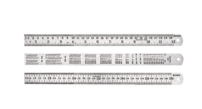 SR/12 GROZ STEEL RULE, IMPERIAL & METRIC, 300MM / 12"
