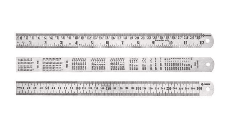 SR/18 GROZ STEEL RULE, IMPERIAL & METRIC, 450MM / 18"