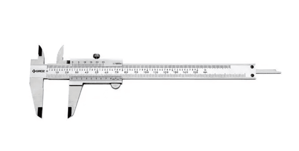 VNC/12 GROZ VERNIER CALIPER, 0-300MM/0-12, LOWER RESOLUTION: 0.02MM, UPPER RESOLUTION:  .001, STAINLESS STEEL, UPPER LOCK, JAW LENGTH:  64MM