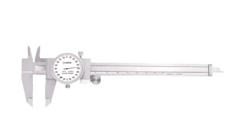 DLC/200 GROZ DIAL CALIPER, METRIC 0-200MM, 0.02MM, WHITE FACE, RANGE PER REVOLUTION:2MM, WITH THUMB WHEEL