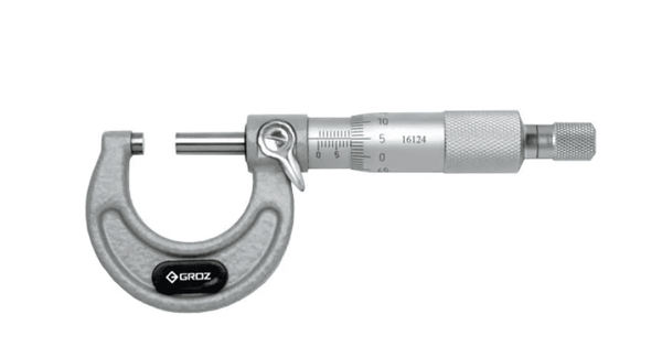 MM/25-50 GROZ OUTSIDE MICROMETER, 25-50MM, 0.01MM, RATCHET STOP, PAINTED FRAME