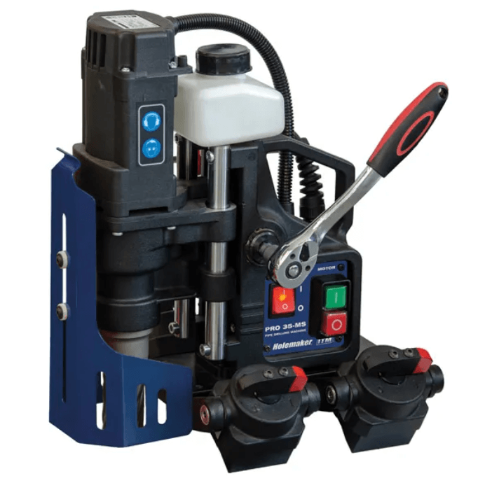HOLEMAKER PRO35 MAGNETIC BASE DRILL, WITH SWIVEL MAGNETIC BASE FOR PIPE DRILLING