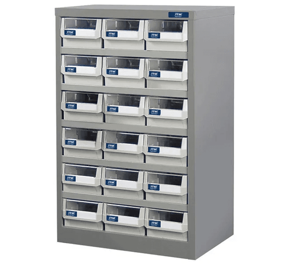 ITM PARTS CABINET, METAL HD 18 DRAWERS 550W x 400D x 880H
