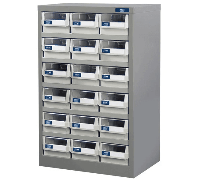ITM PARTS CABINET, METAL HD 18 DRAWERS 550W x 400D x 880H