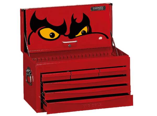 TENG 73PCE 26" 6 DRAWER CHEST TOOL KIT, METRIC, PS TRAYS, RED