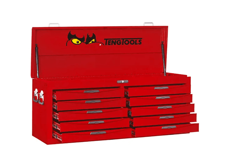 TENG 53" PRO TOP BOX, 10 DRAWERS, RED