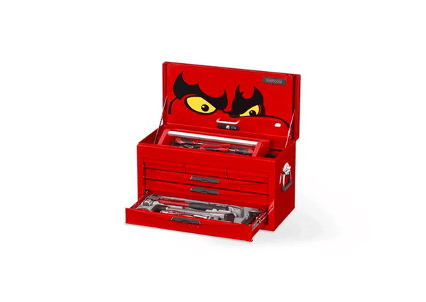 TENG 140PCE 26" 6 DRAWER CHEST SERVICE TOOL KIT, METRIC, PS TRAYS, RED